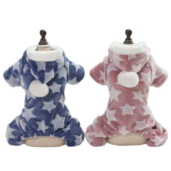 

dog apparel pet pajamas jumpsuit autumn winter clothes fleece four legs warm clothing outfit small costume