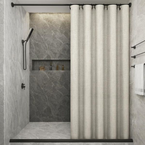 

shower curtains elegant curtain bathroom bathtub partition quality linen-like fabric home waterproof mildewproof thick