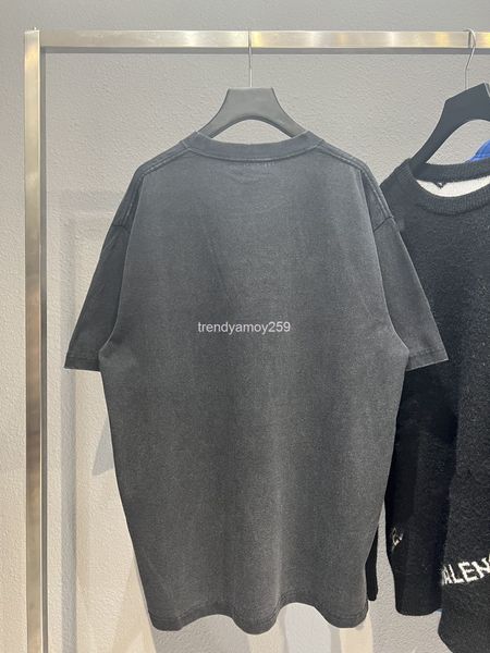 

women's t-shirt spring and summer high version b home front therapy letter print pullover round neck loose men's women's same, White