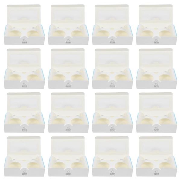 

gift wrap 25pcs egg tart boxes dessert containers muffin carriers with clear window