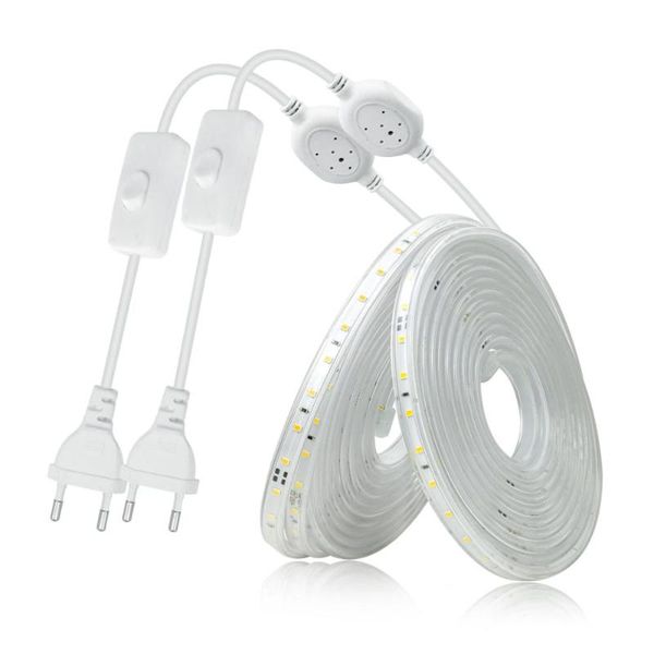 

bayonet plug 220v flexible rgb led strip light neon ribbon tape diode waterproof room wall ceiling backlight lamp strips