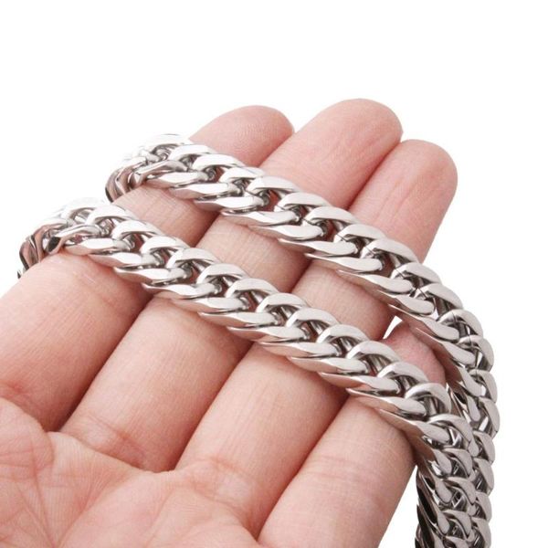 

8mm gold silver color men's necklace on the neck cuban link chain year gift male lover 316l stainless steel choker jewelry chains