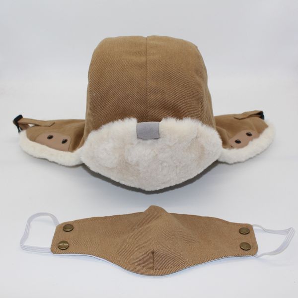 

men trapper hats winter outdoor sport warm cap solid color print pattern women hat christmas gift, Blue;gray