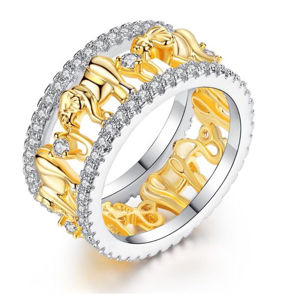 

wedding rings mom cz crystal ringrose gold color austrian crystals concise classical wholesale, Slivery;golden