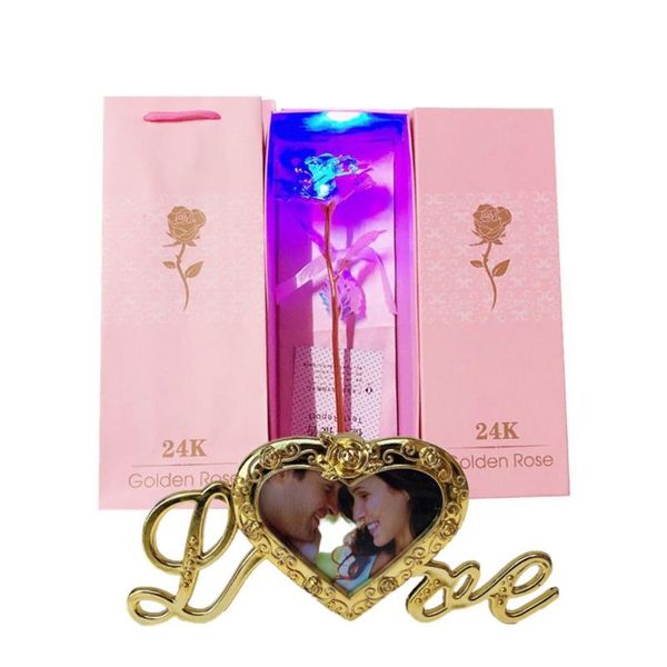 

decorative flowers & wreaths creative valentine's day gift 24k gold foil rose glow color set lasts forever love wedding decor lover lig