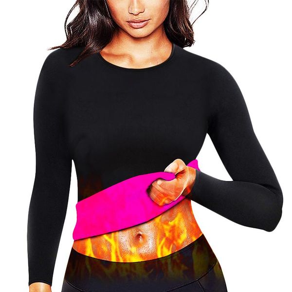 

women's shapers 4xl 5xl body shaper sports gym shirts long sleeve shapewear neoprene sauna vest slim waist trainer weight loss jacket c, Black;white