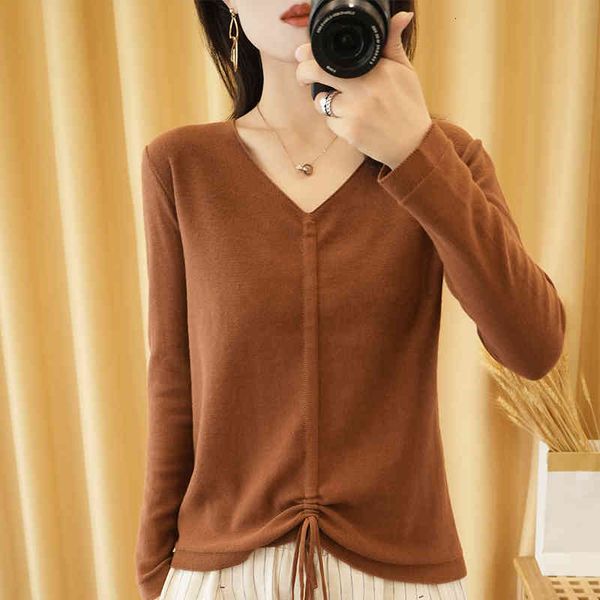 

women's sweaters cotton sweater v neck for women, long sleeve, loose, casual, solid colour, knitted or crocheted roc8, White;black