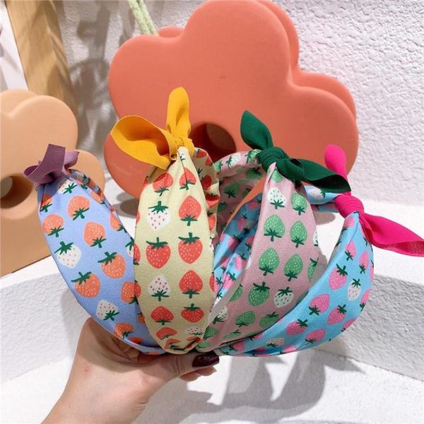 

hair accessories cute fruit print hairbands with bow children baby girls headbands wear styling tools headdress, Slivery;white