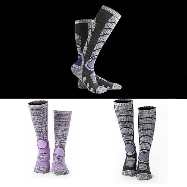 

winter warm socks high thermal ski thick sports snowboard cycling skiing soccer sock, Black