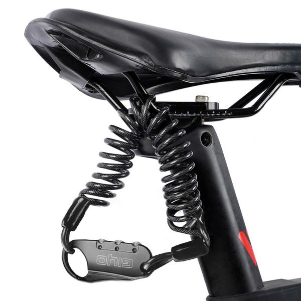 

bike locks bicycle helmet lock anti-theft durable multi-functional 3 digit combination password wheel steel wire cable backpack