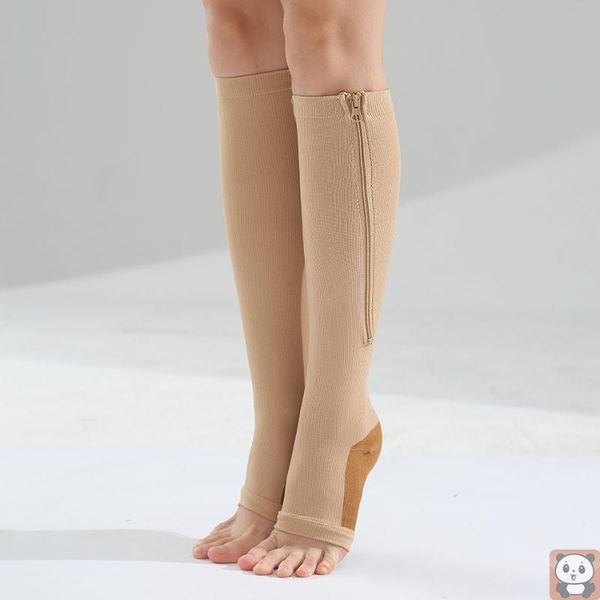 

zipper tube socks compression stockings shank protection stovepipe peep toe & hosiery, Black;white