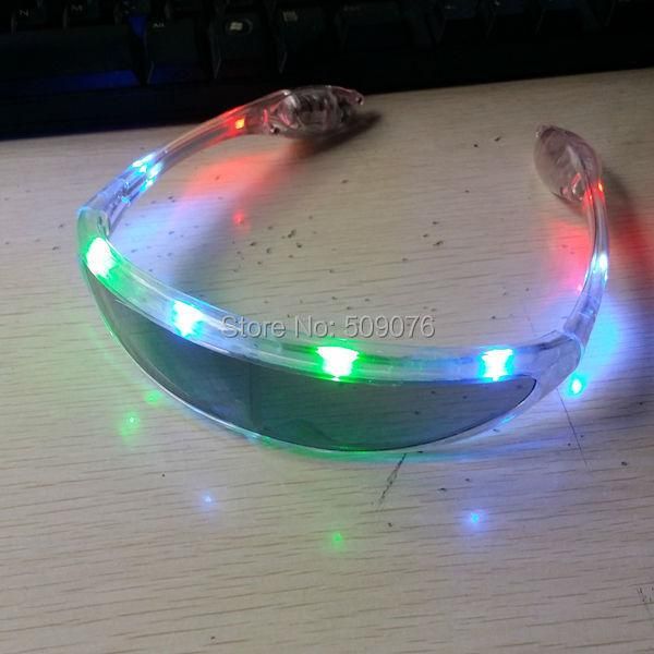 

party decoration 2pcs/lot transparent led flashing light up eyeglasses space glasses for dj/party/christmas supplies