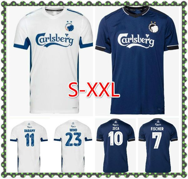 

2021 zeca daramy copenhagen away blue soccer jerseys fischer sigurdsson football shirts skov kits uniforms, Black;yellow