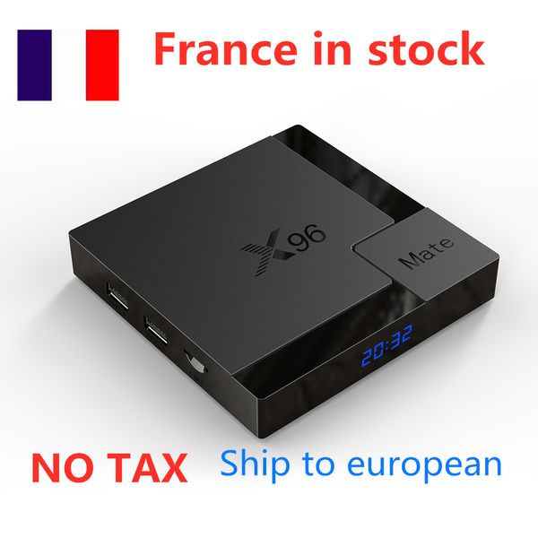 Navio da frança X96 Mate TV Box Android 10 Smart Allwinner H616 Quad Core 4G 32G 5ghz dual wifi 6k bt h.265