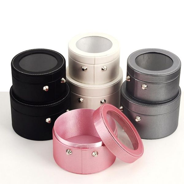 

flower box fresh round packing acrylic gift with transparent window wedding party mother's day packaging wrap