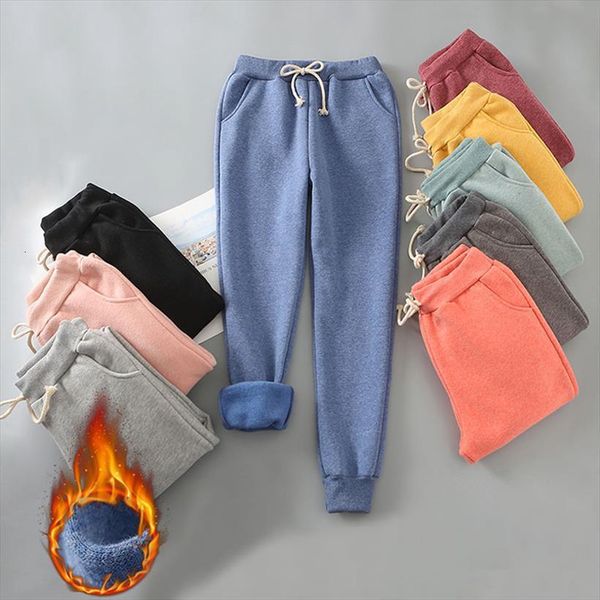 

autumn winter harem warm thick womens pants velvet cashmere candy color women loose causal trousers  xl, Black;white