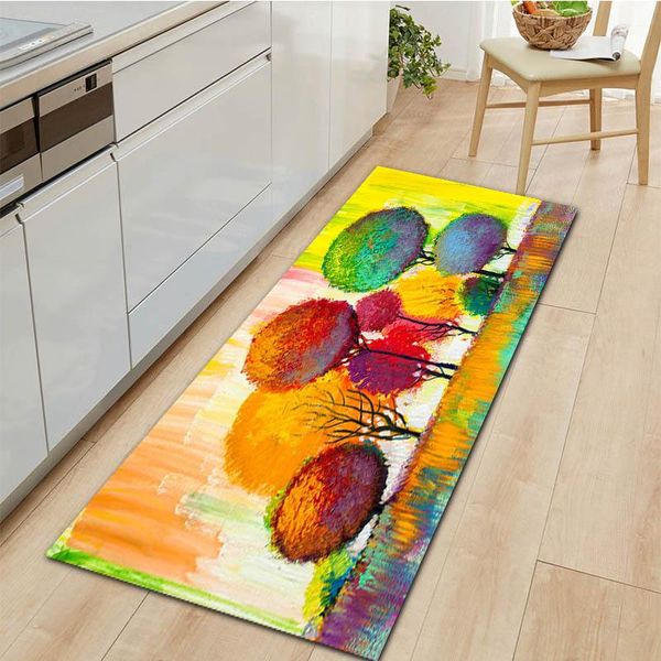 

carpets color tree print entrance doormat rectangle home kitchen carpet non-slip bath mat living room corridor decoration area rugs