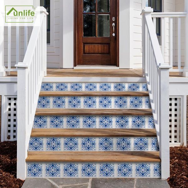 

wall stickers funlifeÂ® blue cracked floor sticker self-adhesive waterproof anti-slip kitchen peel & stick diy decorative home stair