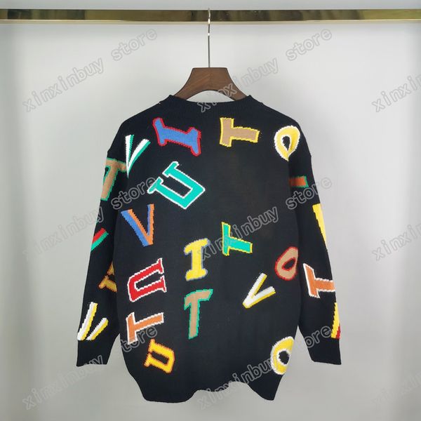 

21ss designers sweaters luxury mens womens jacquard color letters man paris fashion tee tees street long sleeve luxurys yellow red, White;black