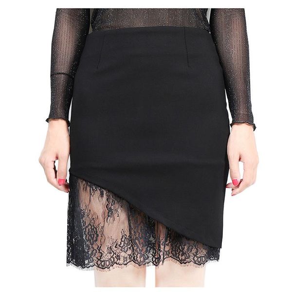 

skirts panjoiner 2021 & club lace mini pencil black office lady women party skirt saias faldas s021