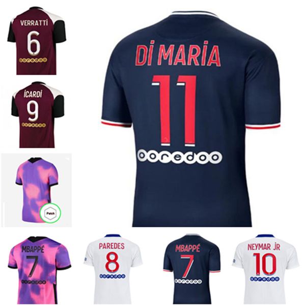 

soccer jersey2021 mbappe neymarjr icardi di maria ander herrera 2021 home away high-quality long sleevefansfans football shirt, Black;yellow
