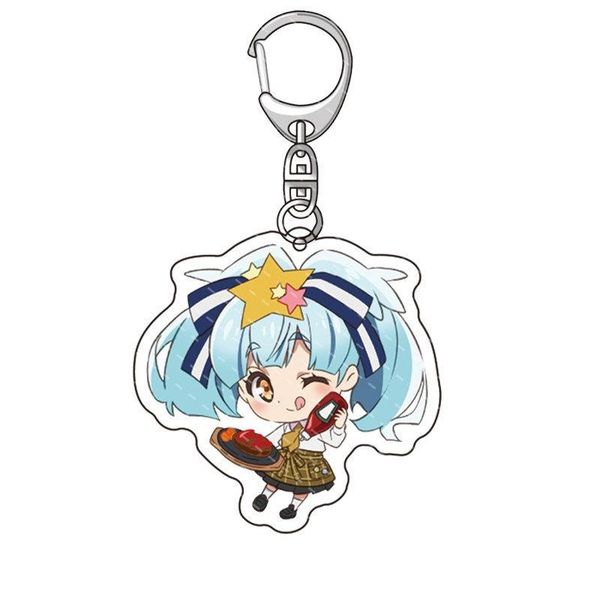 

keychains anime acrylic keychain man zombie land saga key chain women ring minamoto sakura kids pendant holder brelok, Silver
