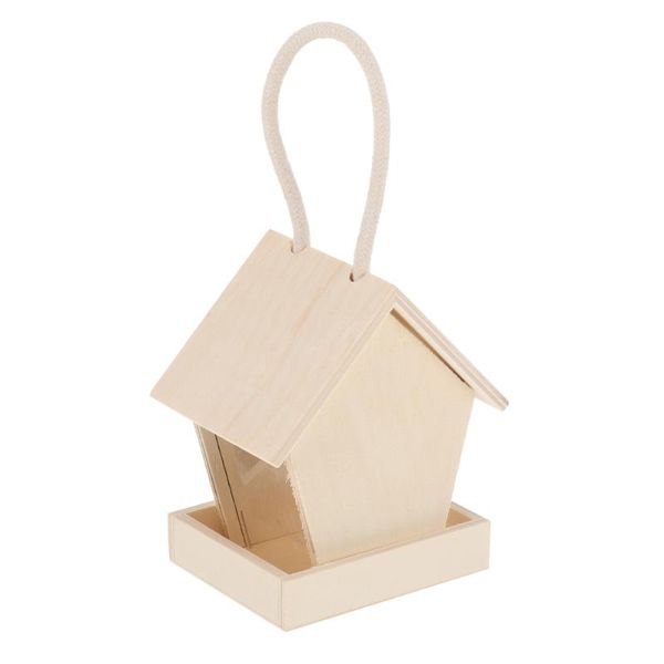 

wooden bird nest house shaped feeder garden balcony hanging cages