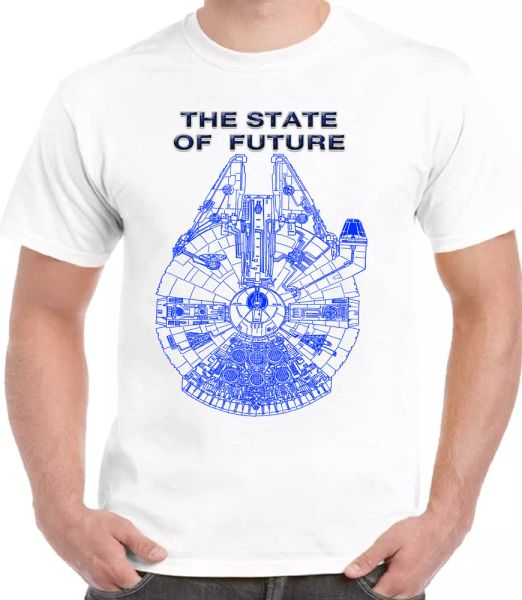 

fan millennium state of future cool graphic art design t-shirt, White;black