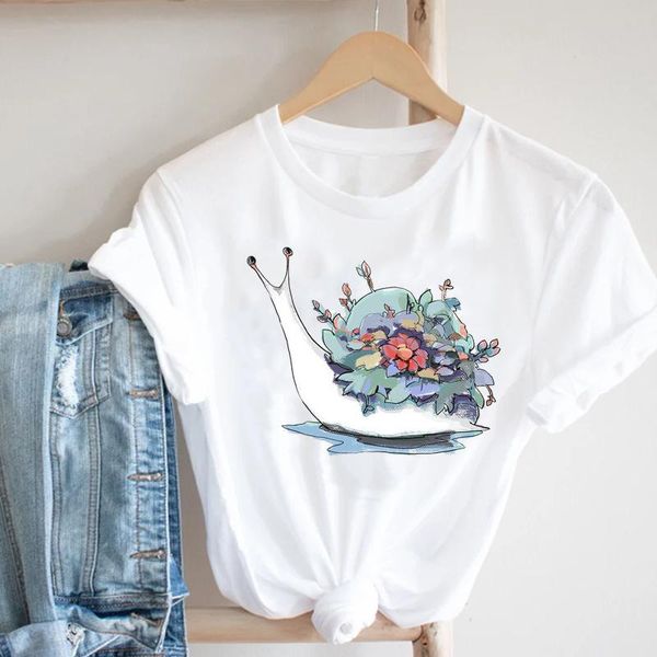 

women's t-shirt ladies girl fashion clothes print tee tshirt female graphic women casual floral animal cartoon 90s clothing, White