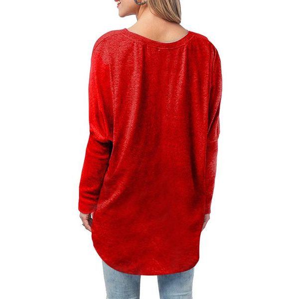 

women christmas print long sleeve t-shirt fake two piece round neck pr sale, White