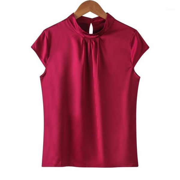 

korean fashion silk office lady womens and blouses stand women plus size 4xl blusas femininas elegante ladies, White