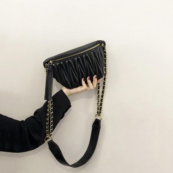 

waist bags small bag woman 2021 summer pleated fashion with a cross-body