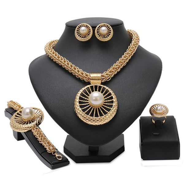 

earrings & necklace right 2021 noble gold wedding jewelry set statement design fashion african woman costume bridal, Silver