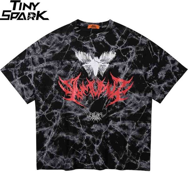 

hip hop t shirt men streetwear oversize dark style tshirt short sleeve cotton loose t-shirt summer clothes street wear new 210322, White;black