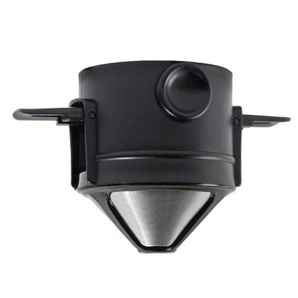 

coffee filters filter double-layer handle tea dripper stainless steel foldable reusable easy clean portable pour over