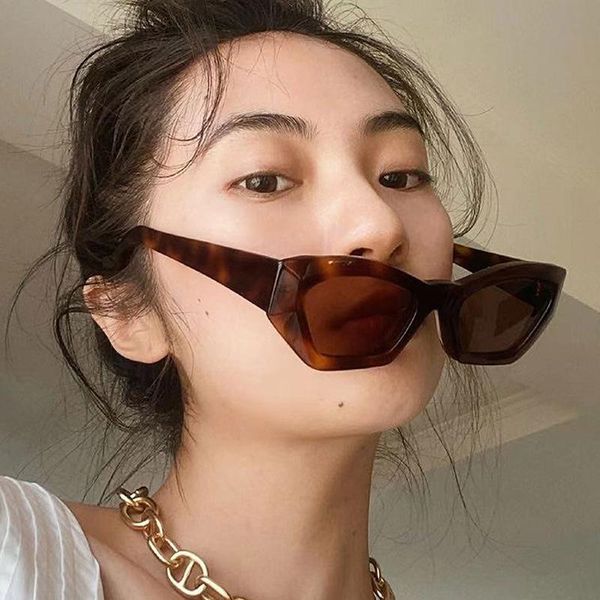 

fashion sunglasses frames 2021 cat's eye personality jelly color polygonal women's for men glasses, Black