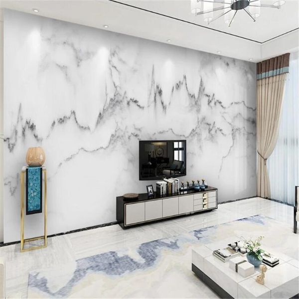 

milofi custom 3d wallpaper modern minimalist jazz white landscape marble pattern background wall paper mural wallpapers