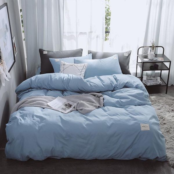 

bedding sets solid color washed cotton set simple ins online celebrity bed