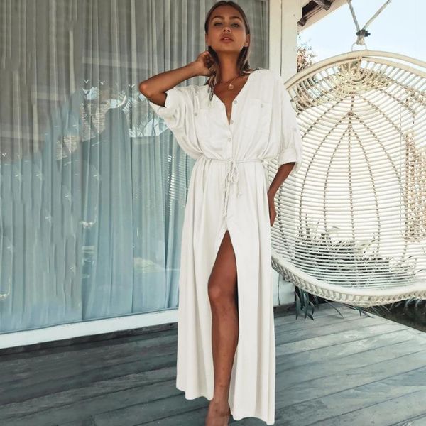 

women beach cover ups sun plus size swimwear up dress tunic swimsuits playa trendy sukienki plazowe 2021 ladies kaftan outings women's, White;black