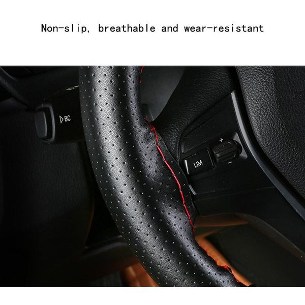 

steering wheel covers real cowhide hand-stitched cover suitable for four seasons car handle hand guard absorbs sweat and dust