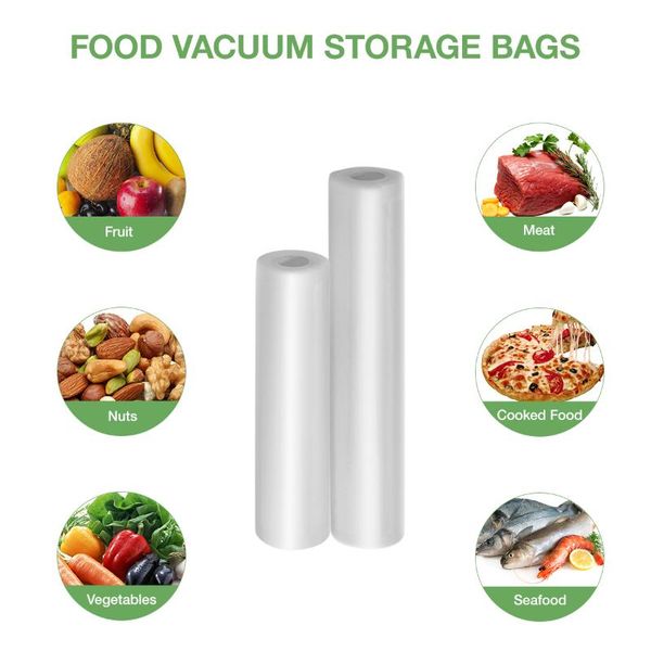 

food savers & storage containers hemoton 2 rolls of 5m preservation bag with 1 roll label vacuum container versatile cooking