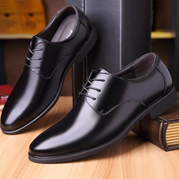 

dress shoes men dressing soft genuine leather for business black brown