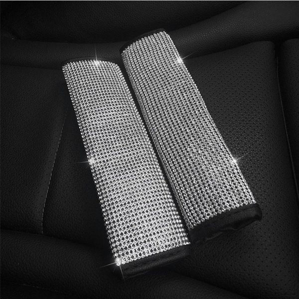 

safety belts & accessories bling rhinestone crystal car seat belt cover shoulder cushion auto gear shift covers interior for girls women