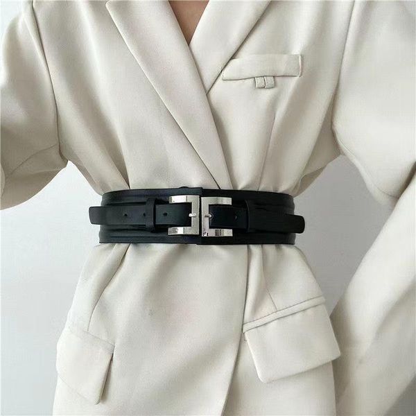 

belts leather-tufted belting with metal buckles, luxury fashion adjustable, loose leather belt pu, fashionable, wild pin, waistline, Black;brown