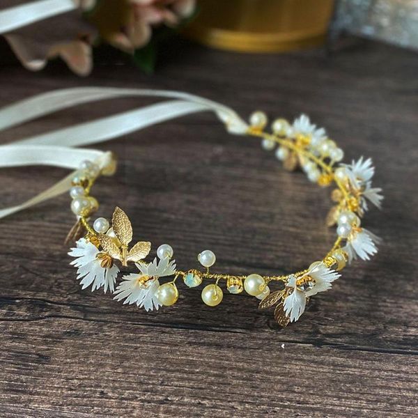 

hair clips & barrettes bridal headgear trendy flower headband super fairy styling accessories headwear for women party floral wedding wreath, Golden;silver