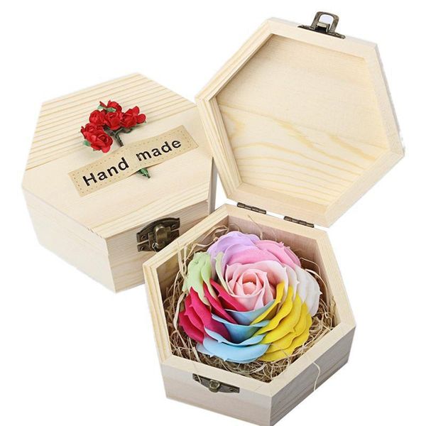 

gift wrap high-grade wooden box rose soap for valentine's day birthday celebration