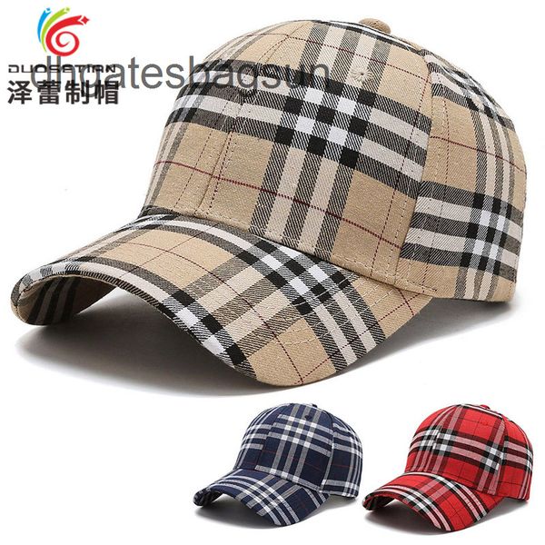 

brand cap and carves hat female summer sunscreen hat net red korean plaid baseball outdoor leisure street tide duck tongue male, Blue;gray