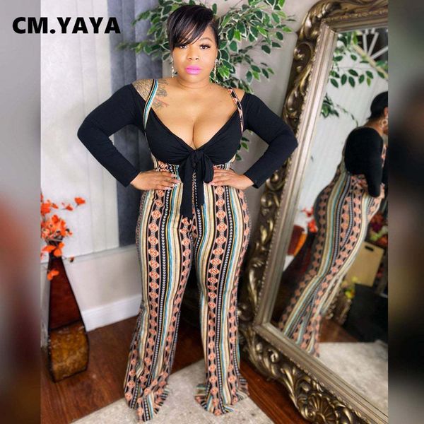 

plus size xl-5xl trasuit outfits off shoulder crop romper pants two piece set gradient print sports casual womenby air, White
