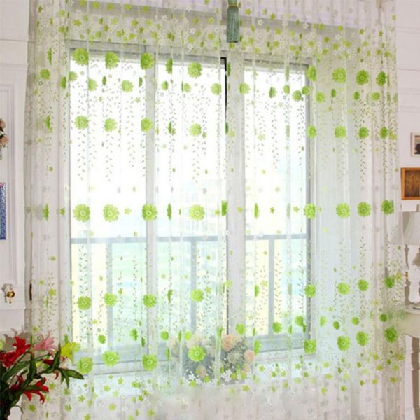 

curtain & drapes tulle and curtains retro voile window door room divider panel scarf totem flower for bedroom