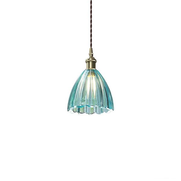 

pendant lamps nordic led aquamarine glass lights retro dining bar counter kitchen hanging lamp living room bedroom decoration lighting